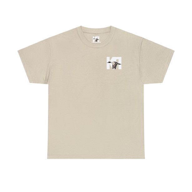 color Sand, Biege short sleeve cotton t-shirt by Gildan with K-RAY CONSTRUCTION logo on front