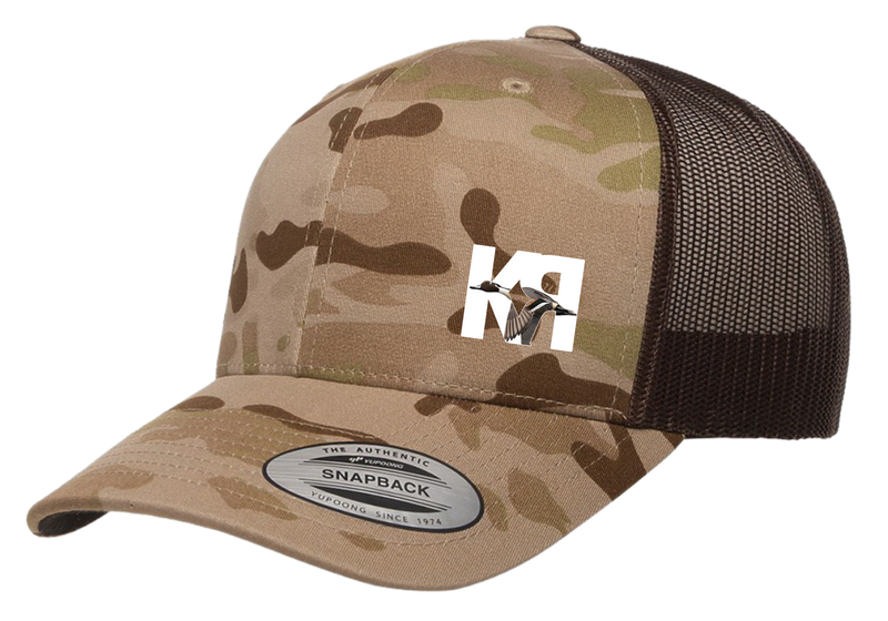 Multicam Arid and brown Color The Classics Yupoong Snapback Hat with K-RAY CONSTRUCTION logo patch on left side