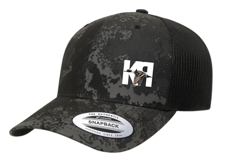 Poseidon Black Color The Classics Yupoong Snapback Hat with K-RAY CONSTRUCTION logo patch on left side