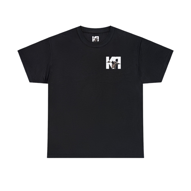color Black short sleeve cotton t-shirt by Gildan with K-RAY CONSTRUCTION logo on front