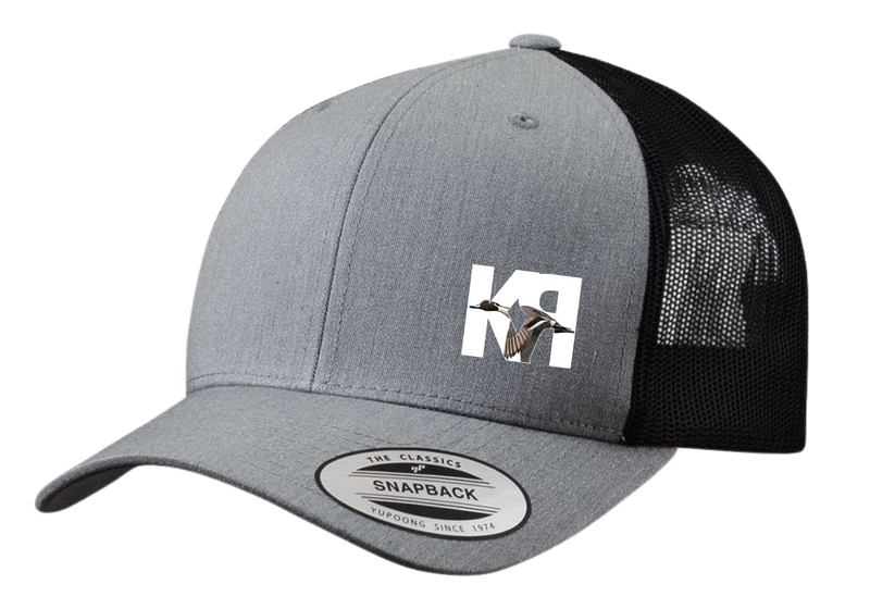 Heather Grey and black Color The Classics Yupoong Snapback Hat with K-RAY CONSTRUCTION logo patch on left side